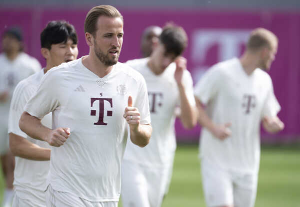 Harry Kane na tréningu Bayernu.